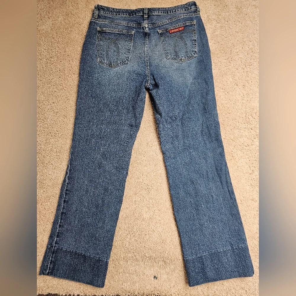 JOHNNY WAS Sancere Blue Straight Leg Jeans Medium Wash in the Size 33‎ - Picture 7 of 9